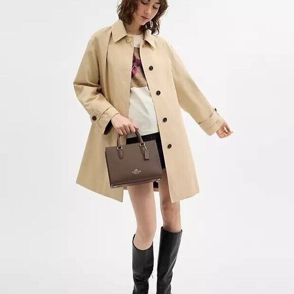 NWT Coach Maggie Small Tote Bag Blocked Signature Canvas CY668 Gold/Dark Stone - Picture 8 of 10